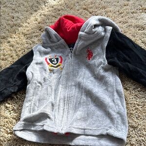 Polo Ralph Lauren Gray and Black Hoodie